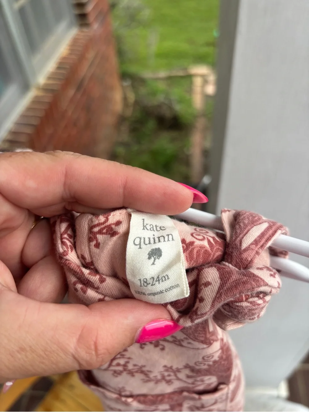 kate quinn 18-24m organic cotton floral romper pink rose botanical cottagecore